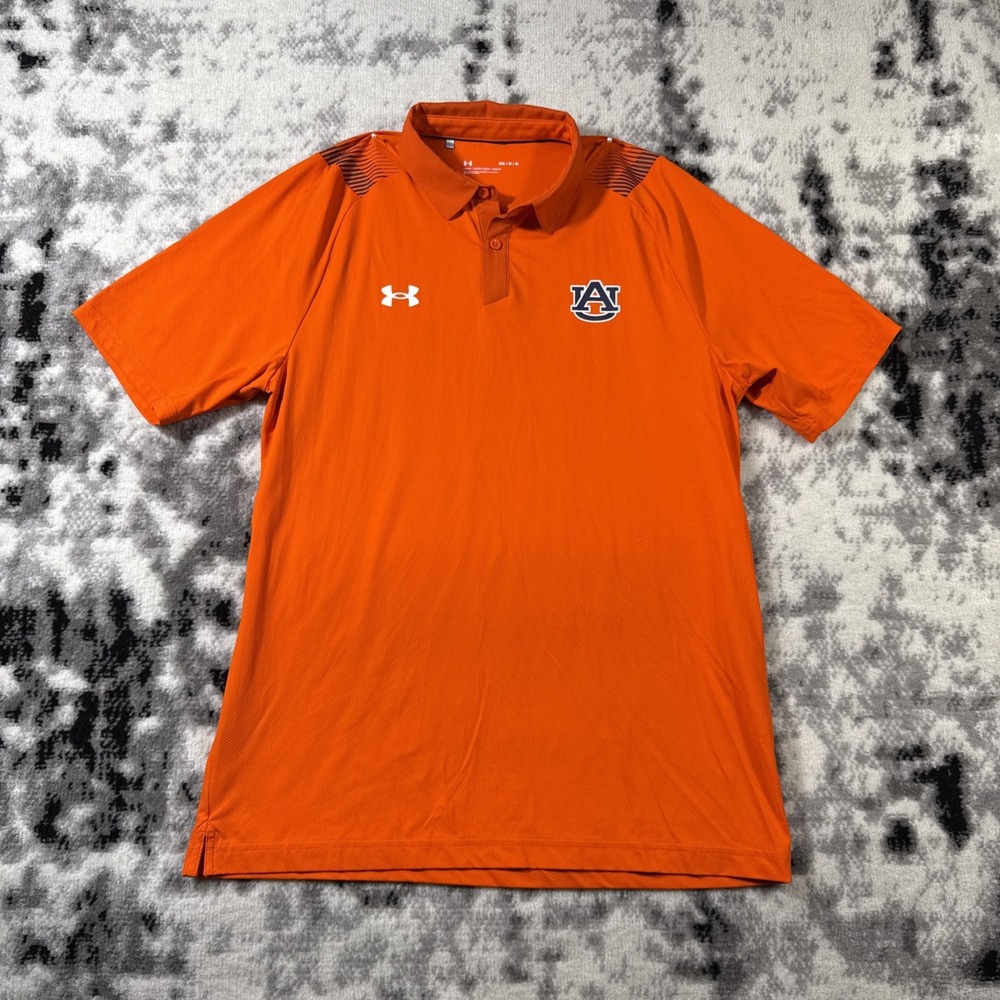 Under Armour Polo Shirt Mens Size Medium Auburn Tigers Performance Iso Chill